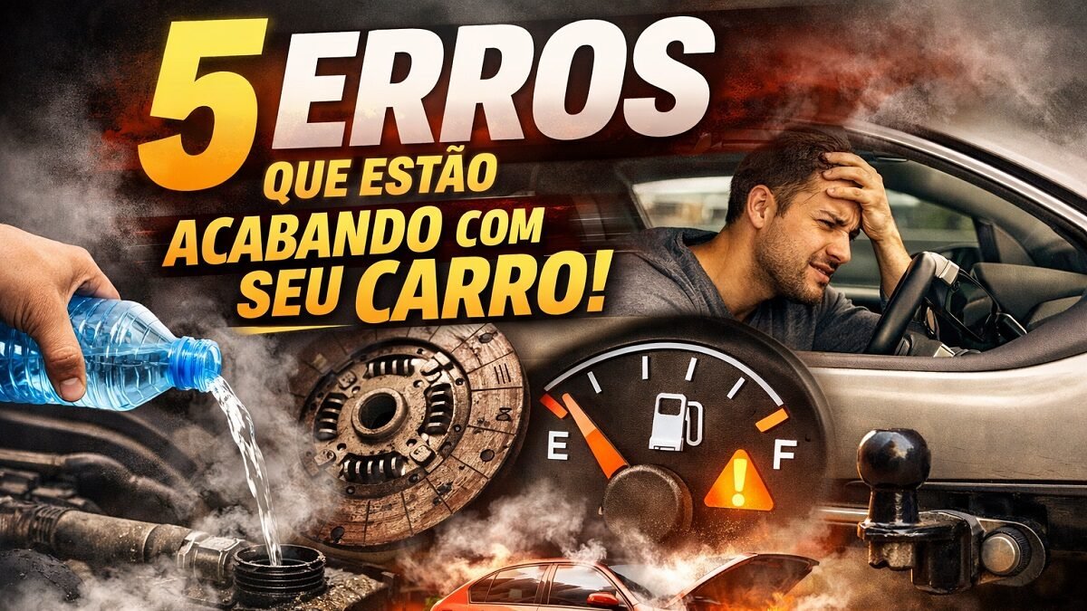 Cinco erros comuns que prejudicam o carro, como completar o radiador com água e maus hábitos de condução